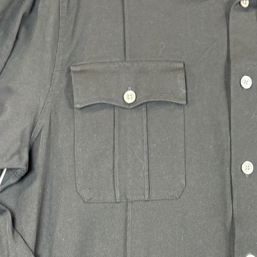 Banana Republic Men Pima Cotton Long Sleeve Button-Down Shirt‎ Black Size XL